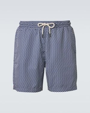 Orlebar Brown Bedruckte Badeshorts Mastiff - Blau