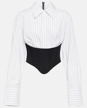 Dion Lee Corset Striped Cotton Shirt - White