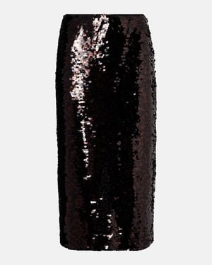 STAUD Ciara Sequined Pencil Skirt - Black