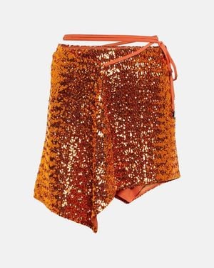 The Attico Wrap-Around Waist Miniskirt - Orange
