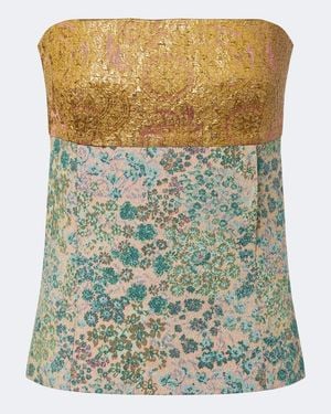Dries Van Noten Jacquard Bustier - Green