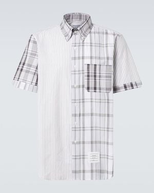 Thom Browne Mix-Pattern Cotton Shirt - White