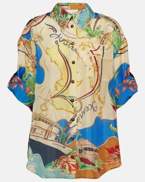 Zimmermann Alight Nautical Map-print Shirt - Blue