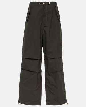 Dion Lee Cotton-Blend Wide-Leg Trousers - Grey