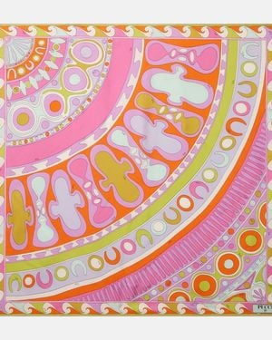PUCCI Panuelo Soleil De Sarga De Seda Estampada - Rosa