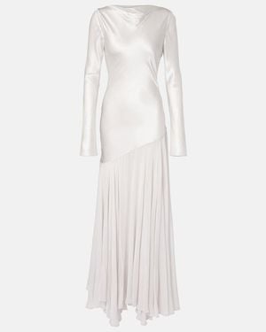 TOVE Cordelia Silk Satin And Chiffon Maxi Dress - White