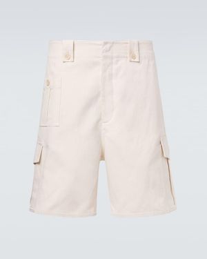 Brunello Cucinelli Cotton And Linen Canvas Cargo Shorts - Natural