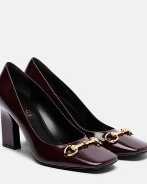 Gucci Signora 85 Horsebit Leather Court Shoes - Brown