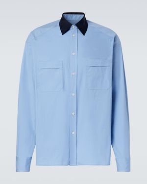 Plan C Cotton-Blend Poplin Shirt - Blue