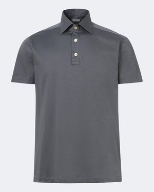 Kiton Cotton Jersey Polo Shirt - Grey