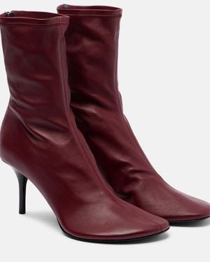 Acne Studios Leather Ankle Boots - Purple