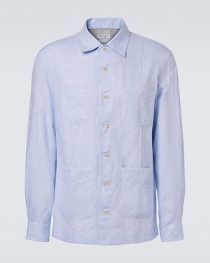 Brunello Cucinelli Linen And Cotton-Blend Shirt - Blue