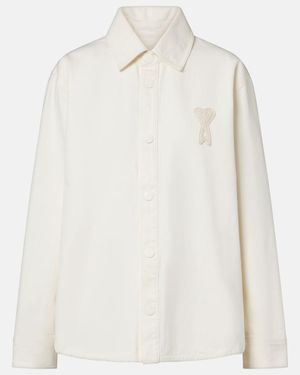 Ami Paris Ami De Cour Cotton Twill Overshirt - White