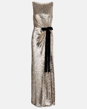 Jonathan Simkhai Felicity Draped Sequined Gown - White