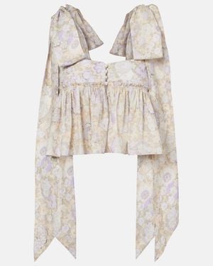Chloé Floral Cotton Top - White