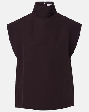 Alaïa Poplin Turtleneck Top - Black