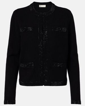 Tory Burch Verzierter Cardigan Aus Einem Wollgemisch - Schwarz