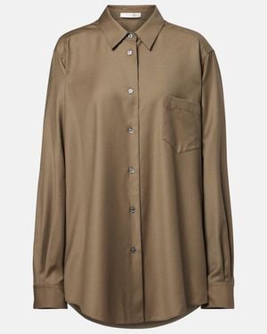 The Row Pino Virgin Wool Shirt - Brown