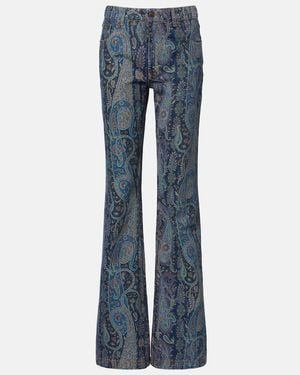 Etro Bedruckte Wide-Leg Jeans - Blau