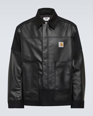 Junya Watanabe X Carhartt Faux Leather Jacket - Black