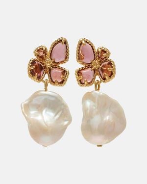 Zimmermann Boucles D'Oreilles Bloom A Perles Et Ornements - Blanc