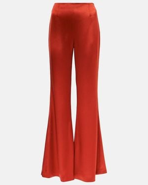 Galvan London Atruvia Satin Wide-Leg Pants - Red