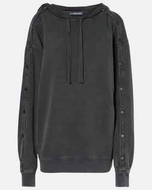 Y. Project Oversize-Hoodie Snap Aus Baumwoll-Jersey - Grau