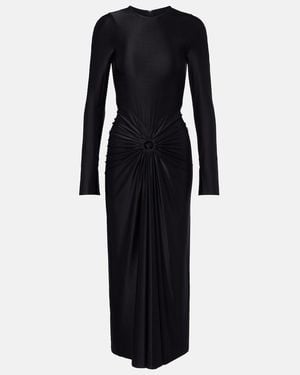 Victoria Beckham Frances Gathered Jersey Midi Dress - Black