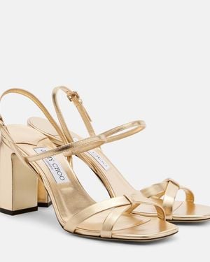 Jimmy Choo Elsy Metallic Leather Slingback Sandals