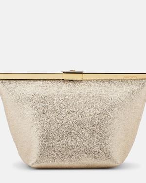 Jimmy Choo Clutch Ganache Aus Metallic-Leder - Weiß