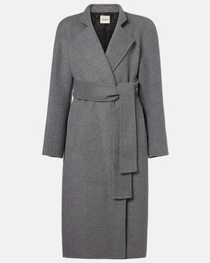 KHAITE Deena Wool Wrap Coat - Grey