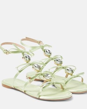 Giambattista Valli Embellished Satin Sandals - Metallic
