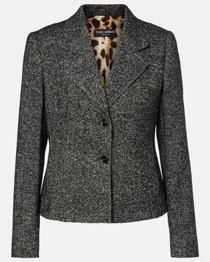 Dolce & Gabbana Wool-Blend Jacket - Black