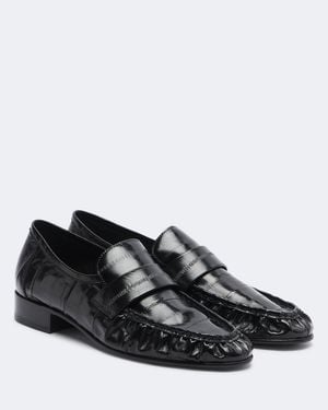 The Row Soft Two Eel Leather Loafers - Black