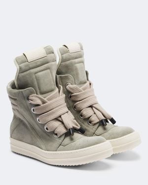 Rick Owens High-Top-Sneakers Geobasket Aus Veloursleder - Grau