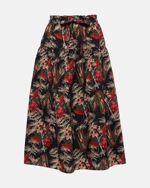 Ulla Johnson Fernanda Cotton Poplin Midi Skirt - Red