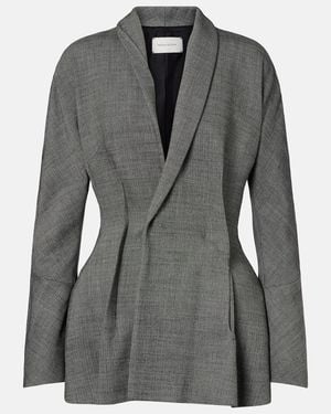 Magda Butrym Draped Wool-Blend Blazer - Grey