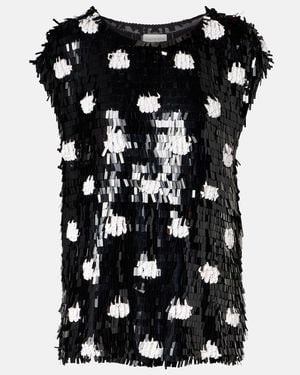 Dries Van Noten Cuzco Sequined Silk Top - Black