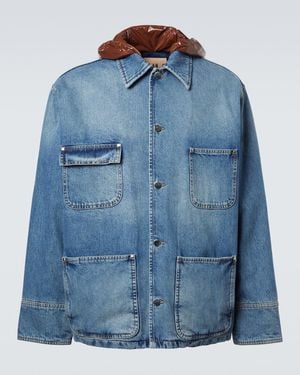Plan C Denim Field Jacket - Blue
