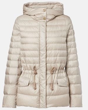 Moncler Raies Hooded Quilted Down Jacket - Natural