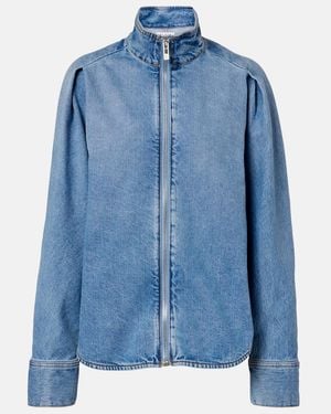 Alaïa Denim Blouson Jacket - Blue