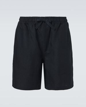 Saman Amel Linen Shorts - Black