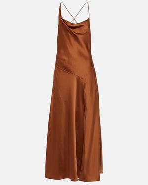 Polo Ralph Lauren Cowl-Neck Satin Gown - Brown