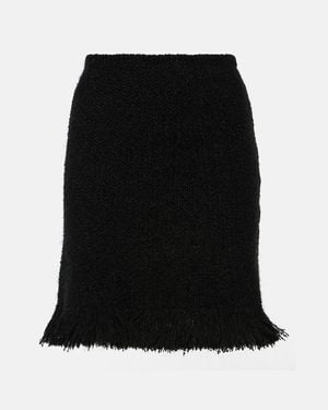 Chloé High-Rise Fringed Wool-Blend Miniskirt - Black