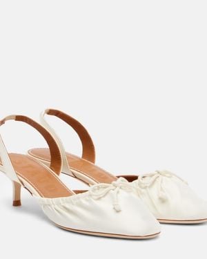 STAUD Alba Satin Slingback Pumps - Natural