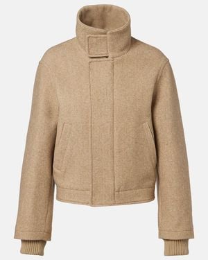 Victoria Beckham Wool-Blend Jacket - Natural