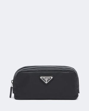 Prada Kosmetiketui Aus Re-Nylon Mit Saffiano-Leder - Schwarz