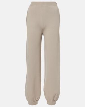 Max Mara Tirreno Crepe Wide-Leg Trousers - Natural