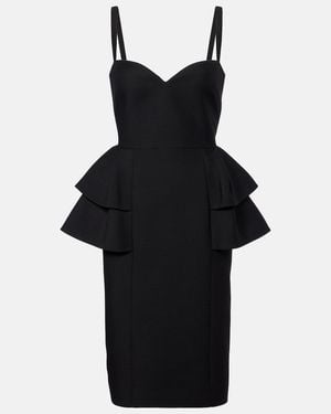 Valentino Crepe Couture Tiered Midi Dress - Black