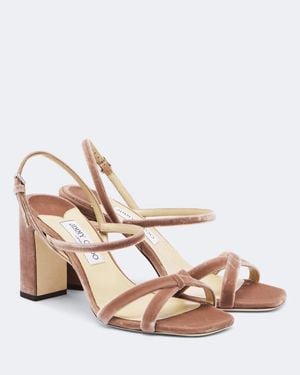 Jimmy Choo Slingback-Sandalen Elsy Aus Samt - Pink